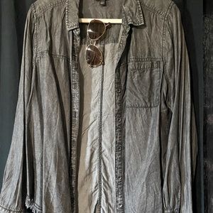 Size XL lightweight distressed black/grey denim